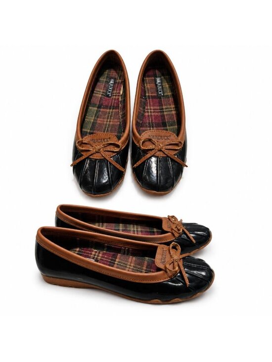 Aquaduck Shoes - Aquaduck Women 6.5M Duck Shoes Black Tan Plaid Archival Cottagecore Rare Iconic